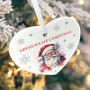 Traditional Santa Any Message Ceramic Heart Hanging Decoration Bauble + Gift Box, thumbnail 6 of 7
