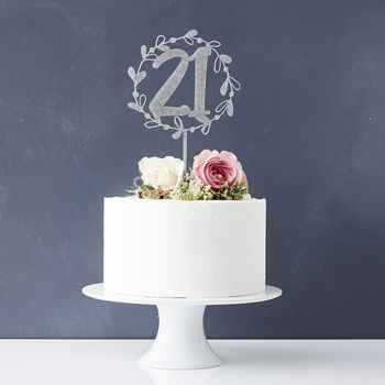 Personalised Floral Number Birthday Cake Topper, 5 of 7