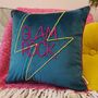 Glam Rock Embroidered Velvet Cushion, thumbnail 3 of 5