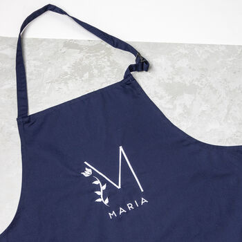 Embroidered Flower Monogram Apron, 5 of 5