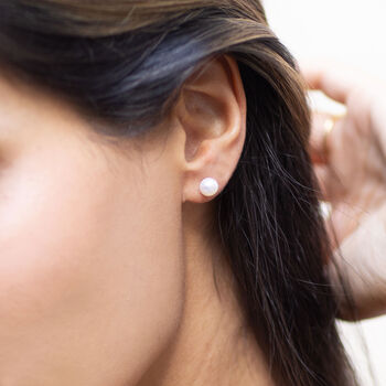 Pia Pearl Stud Earrings Silver, 2 of 3