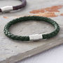 Men's Plaited Leather Bracelet, thumbnail 6 of 8