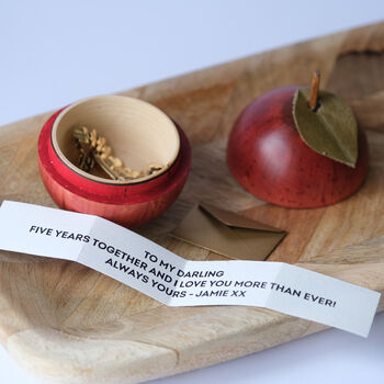 I Love You To The Core Fifth Anniversary Wooden Apple, 2 of 2