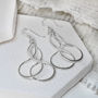 Sterling Silver Dangly Double Loop Earrings, thumbnail 1 of 3