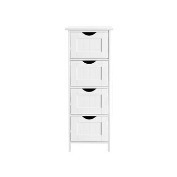 White Slim Storage Cabinet With Four Drawers, 6 of 6