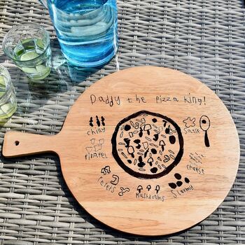 Personalised Wooden Pizza Board With Child's Drawing, 6 of 8