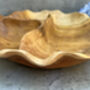 30cm Handcrafted Teak Wooden Triple Fruit Nuts Bowl, thumbnail 11 of 12