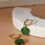 Botan Flower Natural Green Jade Huggie Hoop Earrings, thumbnail 6 of 10