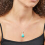 Personalised Sterling Silver Turquoise Teardrop Necklace, thumbnail 2 of 11
