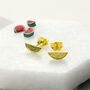 Sterling Silver And Gold Watermelon Stud Earring Pack, thumbnail 3 of 4
