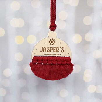 Macrame Baby's First Christmas Decoration, 5 of 5