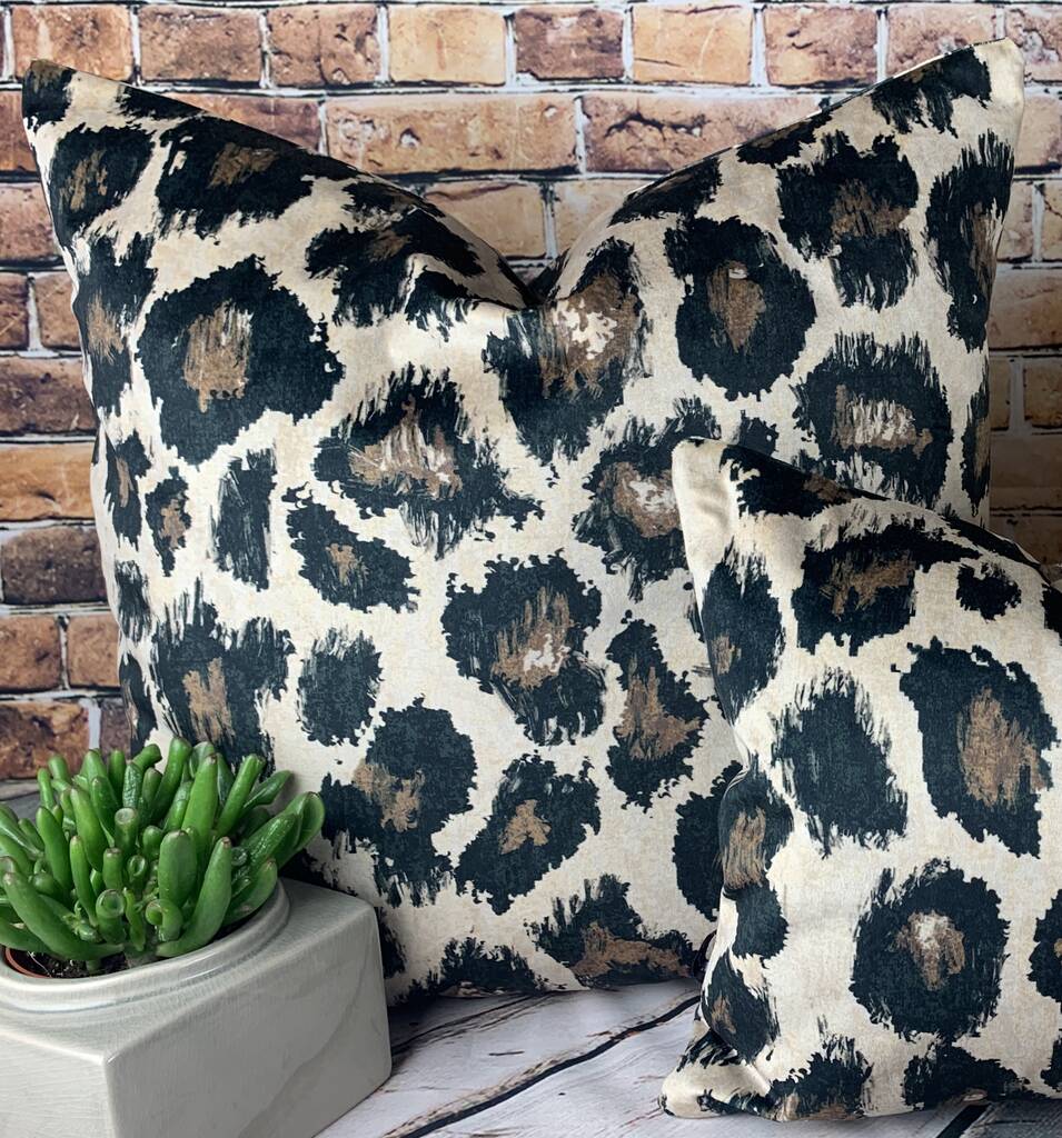 Ocelot Animal Print Velvet Cushion By Lulu Interiors