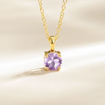 Lavender Amethyst Solitaire Pendant Necklace In Silver And Gold, 6 of 11
