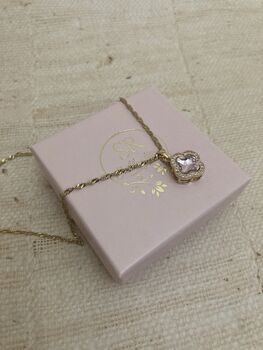 Pink Clover Pendant Necklace, 6 of 6
