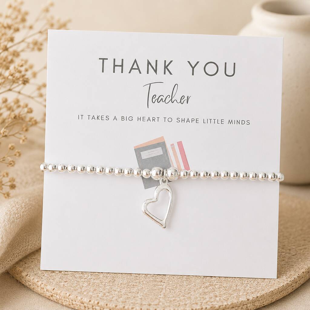 Personalised Thank You Teacher Silver Plated Bracelet, 1 of 12