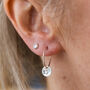 Sterling Silver Circle Open Star Charm Hoops, thumbnail 1 of 3