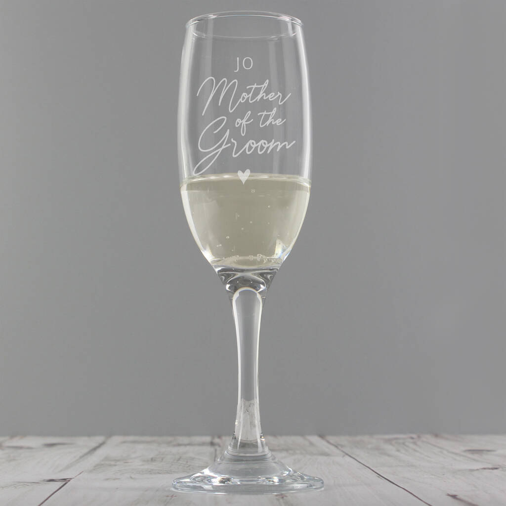 Personalised Mother Of The Groom Champagne Flute Glass, 1 of 4
