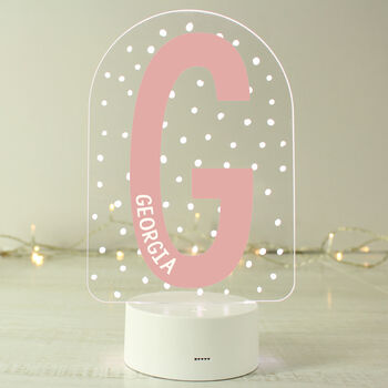 Personalised Initial LED Colour Changing Night Light, 4 of 6