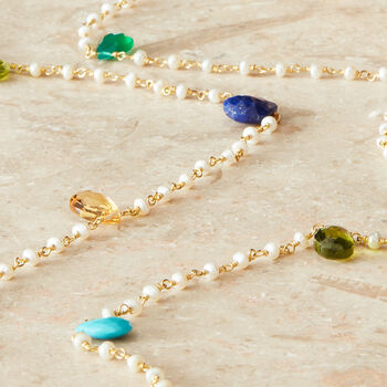 Pearl And Gemstone Gold Plated Silver Layering Necklace, 2 of 9