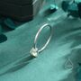 Sterling Silver Toi Et Moi Pear Cut Moissanite Open Ring, thumbnail 3 of 12