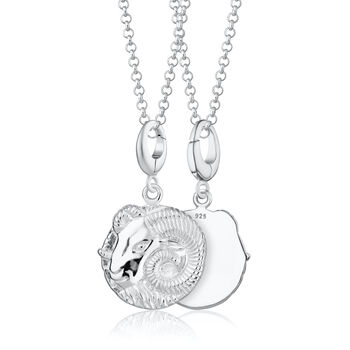 Sterling Silver Aries Zodiac Charm Necklace, 4 of 7