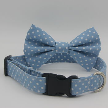 Light Blue Polkadot Dog Bow Tie, 2 of 8