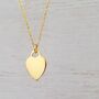 Yellow Gold Engraved Mini Heart Necklace, thumbnail 2 of 6