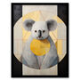 King Koala Bear Yellow Grey Modern Wall Art Print, thumbnail 5 of 6
