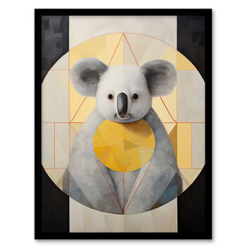 King Koala Bear Yellow Grey Modern Wall Art Print, 5 of 6
