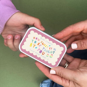 Personalised Thank You Teacher Slogan Gift Tin, 3 of 6