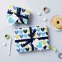 Blue Heart Wrapping Paper Set, thumbnail 1 of 6