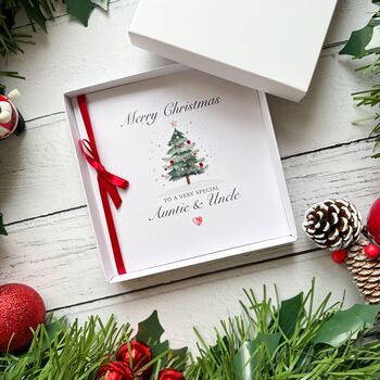 Handmade Special Auntie And Uncle Christmas Card Tree Design, 4 of 6