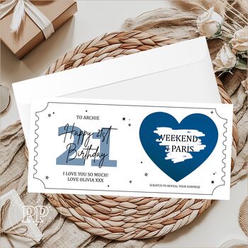 Personalised 21st Birthday Scratch Card, Surprise Gift Reveal, 5 of 9