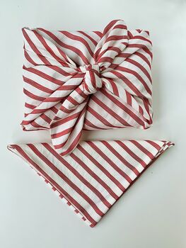 Candy Cane Luxury Reusable Fabric Wrapping In Large, 6 of 7