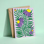 Floral Purple Echinacea Greeting Card, thumbnail 1 of 3
