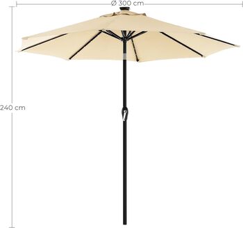 3m Garden Parasol Umbrella With Solar Powered LED Light, 11 of 12