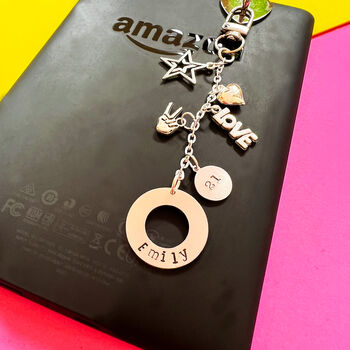 Personalised Birthday Tech Charm For Kindle, E Reader, Laptop And iPad, 2 of 8