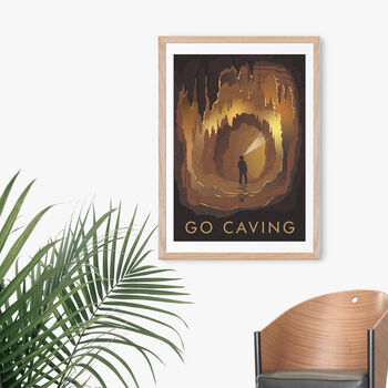 Go Caving Travel Poster Art Print, 4 of 8