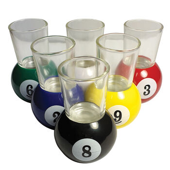 Pool Ball Set Of Shot Glasses, 6 of 6