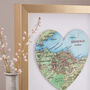 Map Heart Print Golden Wedding Anniversary Gift, thumbnail 4 of 10