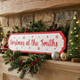 Personalised Red And White Snowflake Christmas Sign Decoration, thumbnail 2 of 7