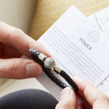 Personalised Men's Reminder Leather Bracelet, 4 of 6