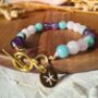 Rose Quartz And Amethyst Astrology Crystal Bracelet, thumbnail 2 of 9