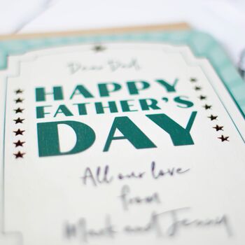 Personalised Happy Fathers Day Wooden Keepsake Card, 3 of 4