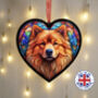 Chow Chow Stained Glass Effect Heart Suncatcher, thumbnail 1 of 6