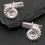 Solid Silver Ammonite Cufflinks, thumbnail 1 of 2