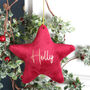 Personalised Velvet Star Christmas Tree Decoration, thumbnail 2 of 3
