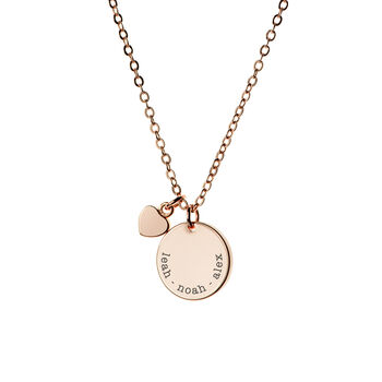 Personalised Heart And Disc Necklace, 6 of 10