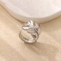 Tropical Monstera Plant Leaf Open Statement Gold/S Ilver Ring, thumbnail 5 of 5