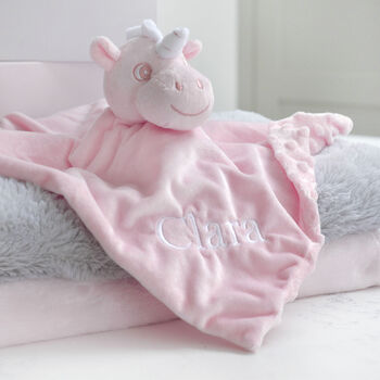 Personalised White Baby Gown And Unicorn Comforter Set, 5 of 12